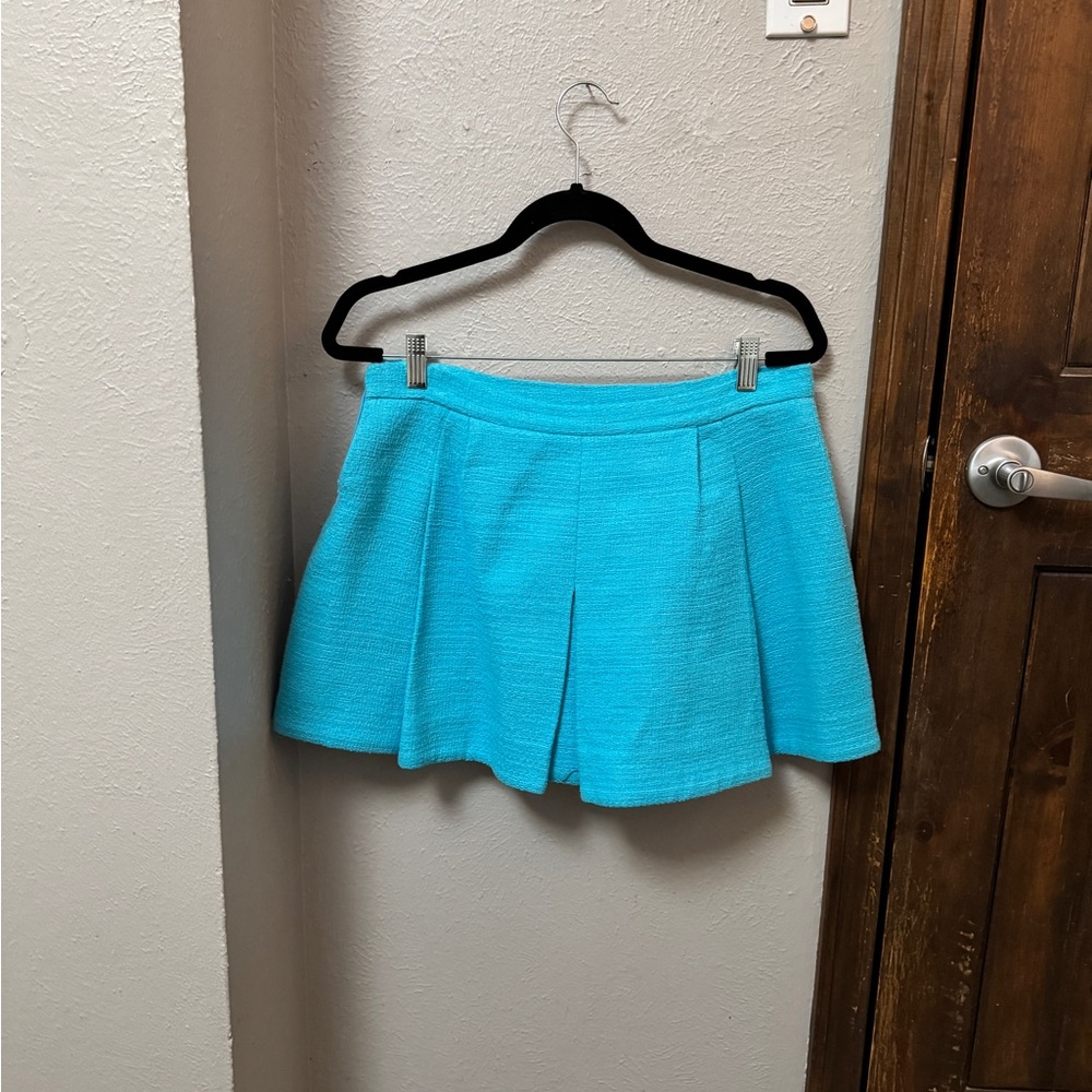 Zara Turquoise Textured Skirt